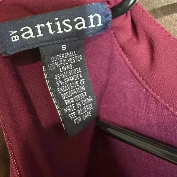 By Artisan dress maroon Women’s Size S midi black beaded high neck - Picture 5 of 7